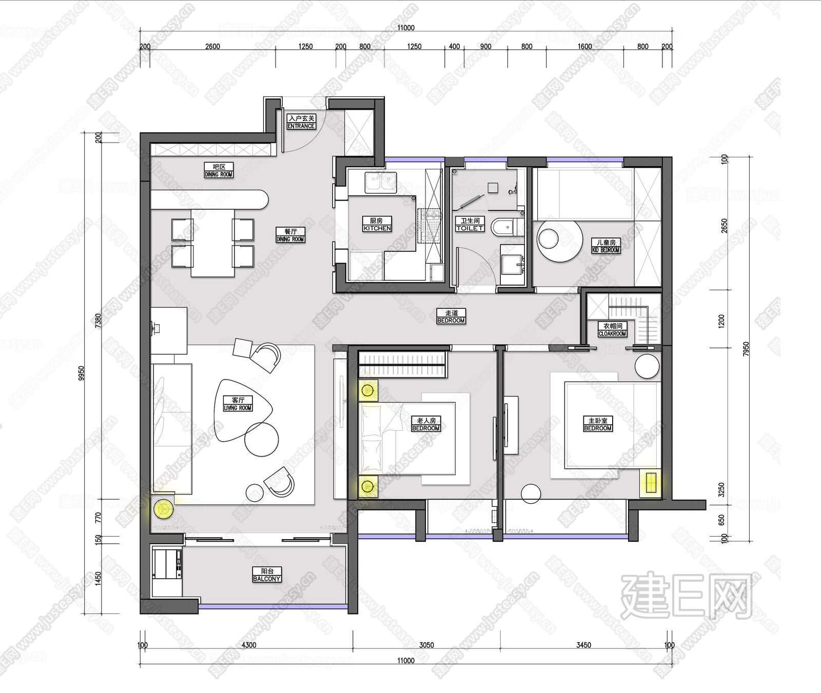 95住宅样板房平面图|CAD施工图施工图下载_施工图95住宅样板房平面图|CAD施工图下载_施工图95住宅样板房平面图|CAD施工图免费下载 ...