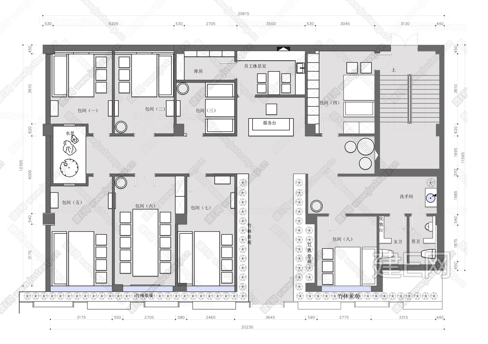 250茶馆平面图|CAD施工图施工图下载_施工图250茶馆平面图|CAD施工图下载_施工图250茶馆平面图|CAD施工图免费下载_建E室内设计网