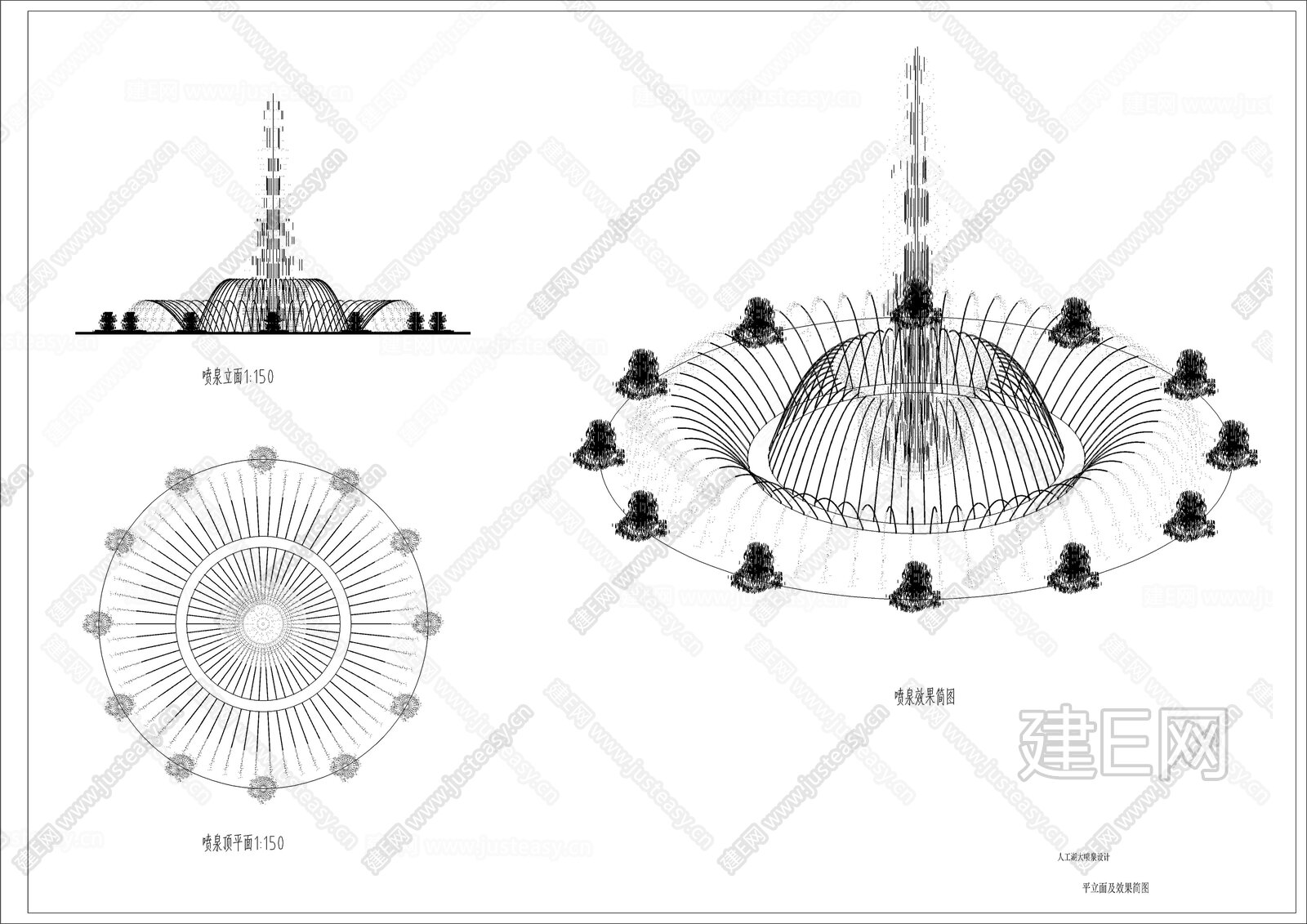 人工湖大喷泉详图|CAD施工图施工图下载_施工图人工湖大喷泉详图|CAD施工图下载_施工图人工湖大喷泉详图|CAD施工图免费下载_建E室内设计网