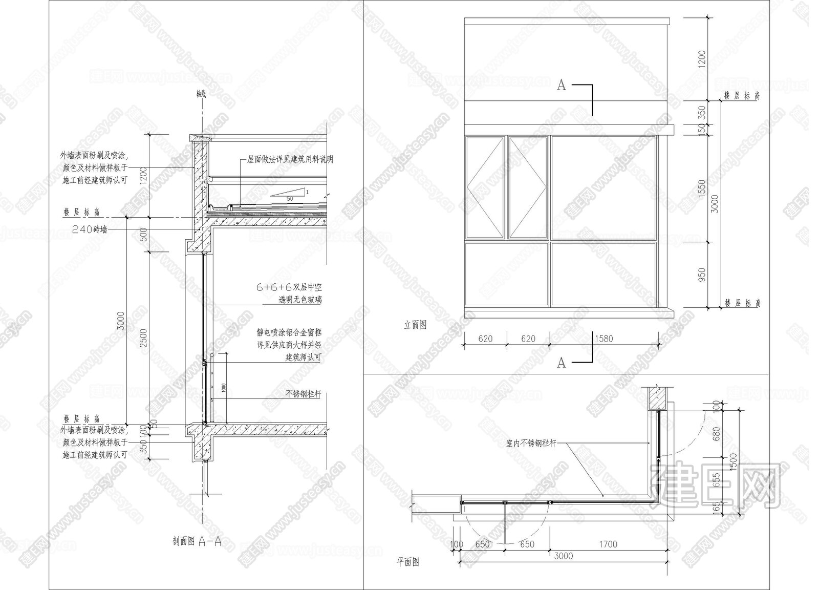 转角窗详图|CAD施工图施工图下载_施工图转角窗详图|CAD施工图下载_施工图转角窗详图|CAD施工图免费下载_建E室内设计网