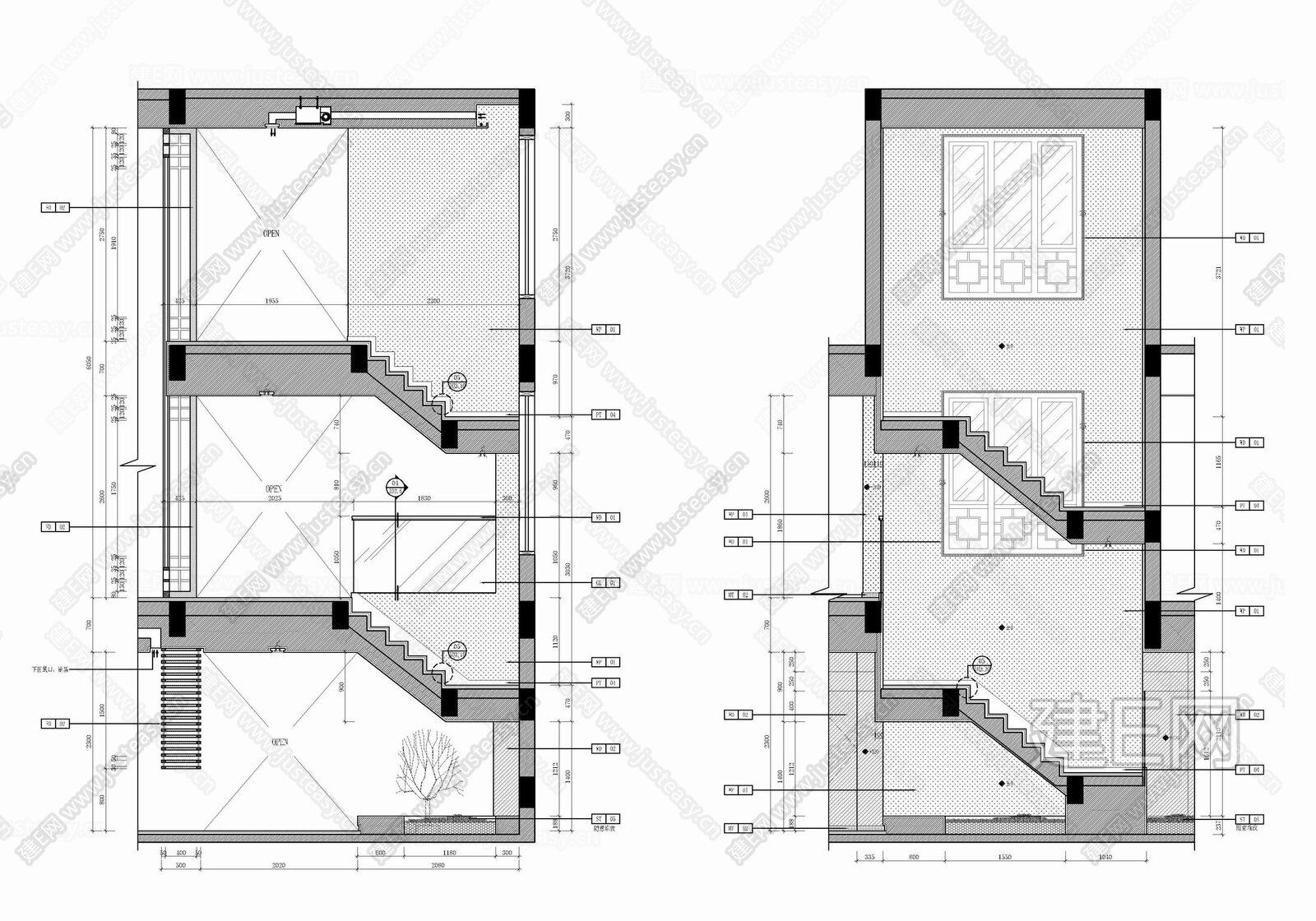 三层别墅室内|CAD施工图施工图下载_施工图三层别墅室内|CAD施工图下载_施工图三层别墅室内|CAD施工图免费下载_建E室内设计网