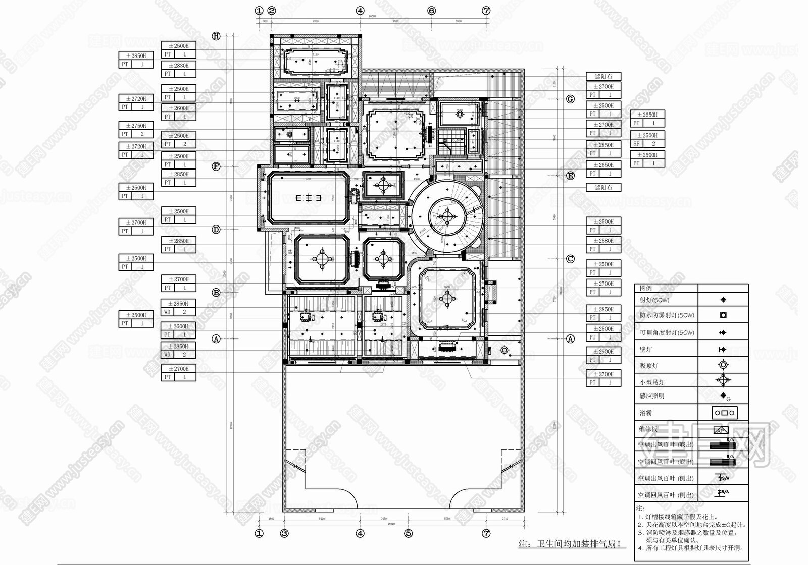 1100㎡别墅室内|CAD施工图施工图下载_施工图1100㎡别墅室内|CAD施工图下载_施工图1100㎡别墅室内|CAD施工图免费下载_建E室内设计网
