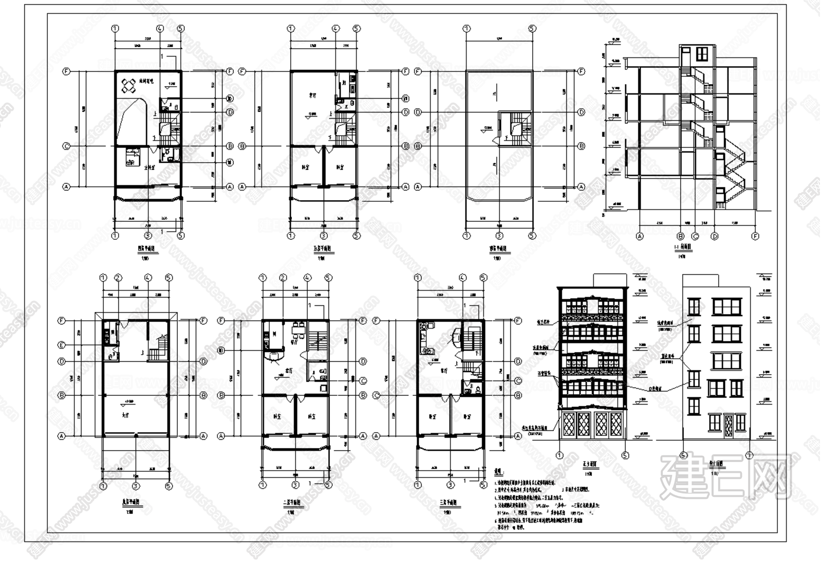 某私人住宅楼|CAD施工图施工图下载_施工图某私人住宅楼|CAD施工图下载_施工图某私人住宅楼|CAD施工图免费下载_建E室内设计网