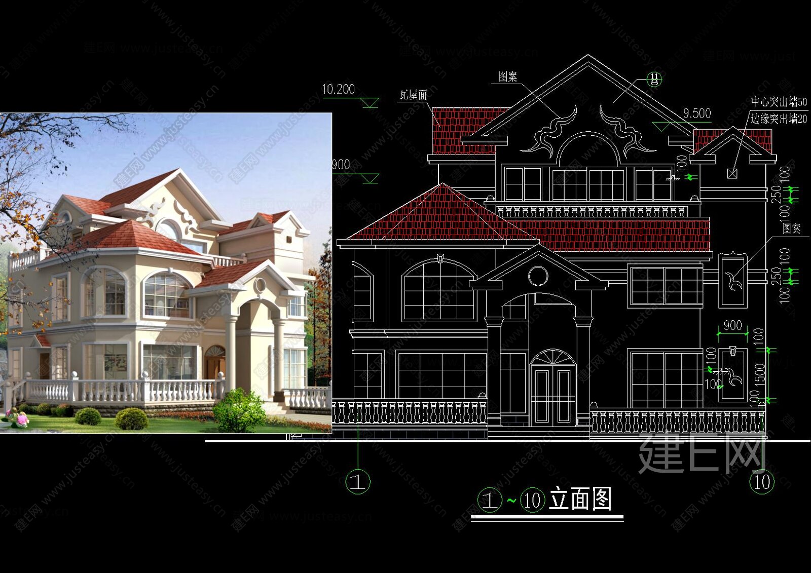 欧式三层独栋别墅全套建筑图纸施工图下载_施工图欧式三层独栋别墅全套建筑图纸下载_施工图欧式三层独栋别墅全套建筑图纸免费下载_建E室内设计网