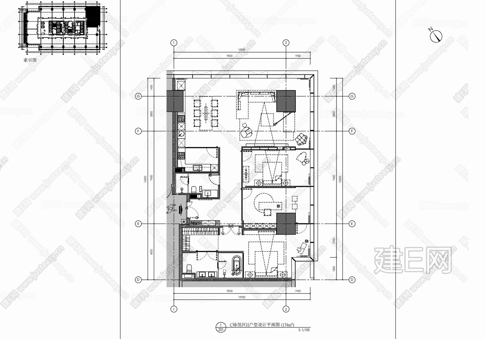 200㎡样板间|CAD施工图施工图下载_施工图200㎡样板间|CAD施工图下载_施工图200㎡样板间|CAD施工图免费下载_建E室内设计网