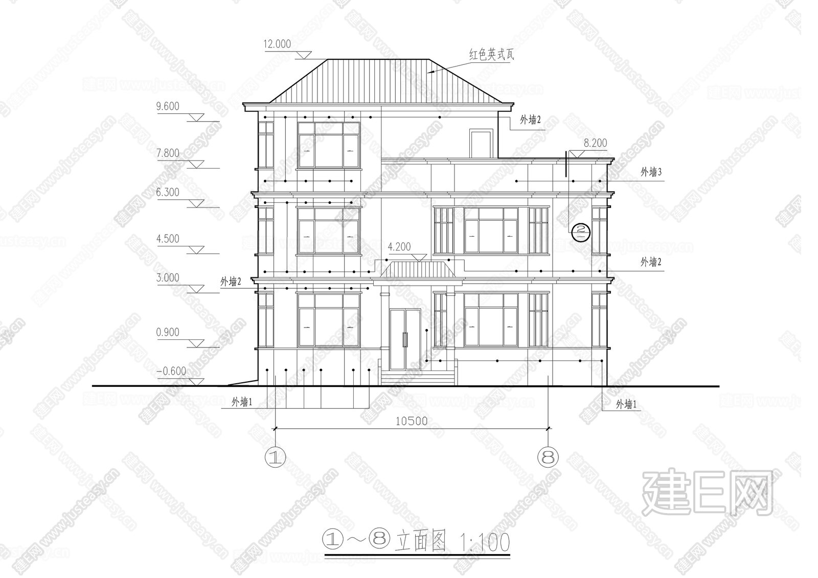 三层别墅建筑|CAD施工图施工图下载_施工图三层别墅建筑|CAD施工图下载_施工图三层别墅建筑|CAD施工图免费下载_建E室内设计网