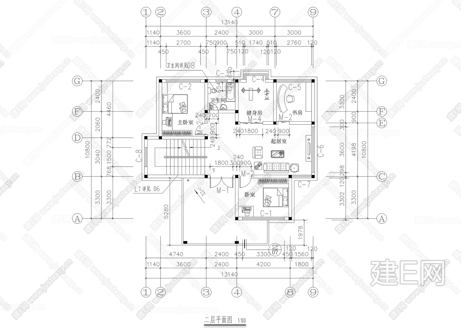 两层农村自建房别墅|CAD施工图施工图下载_施工图两层农村自建房别墅|CAD施工图下载_施工图两层农村自建房别墅|CAD施工图免费下载_建E室内设计网