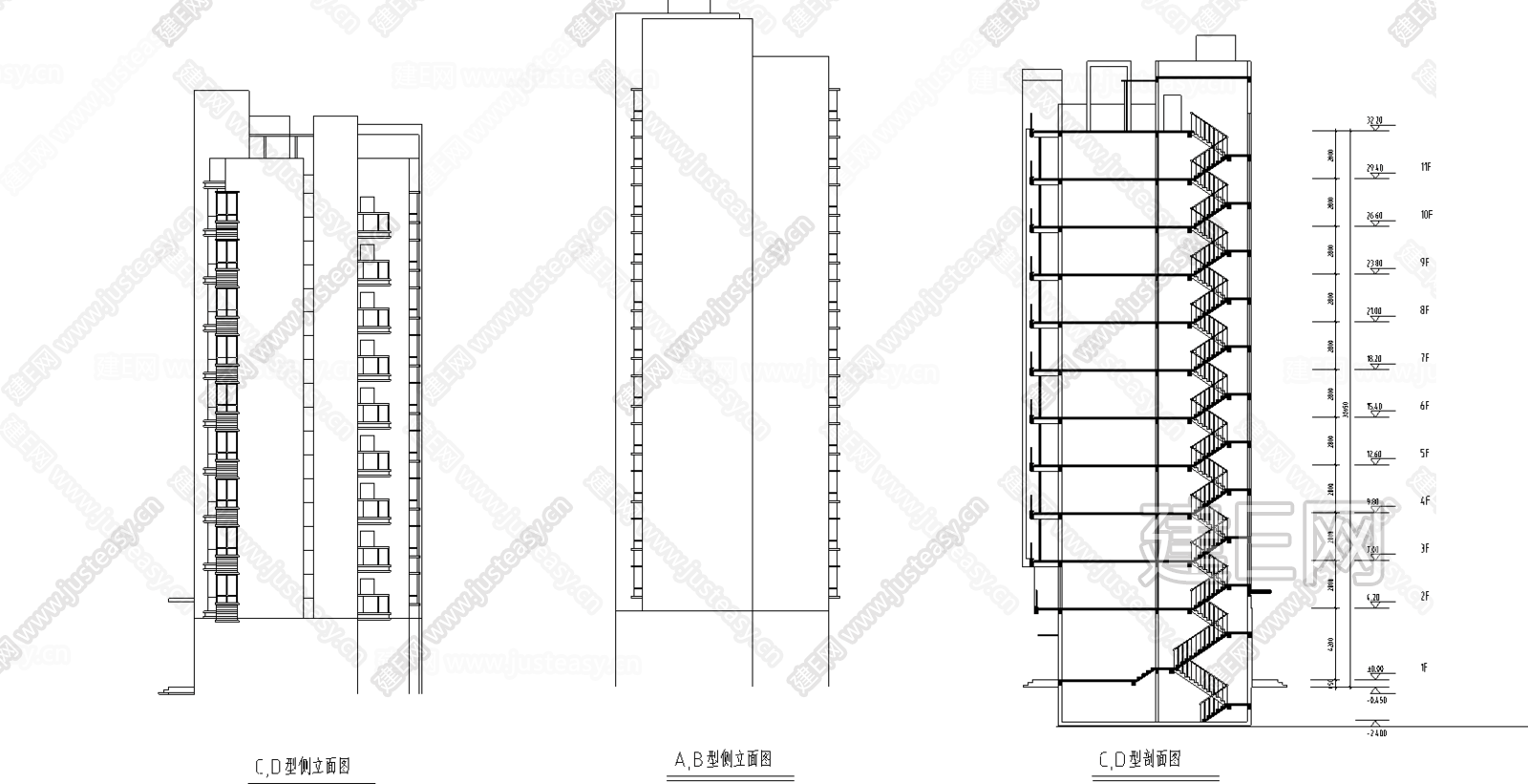 某高层住宅楼建筑图_t3施工图下载_施工图某高层住宅楼建筑图_t3下载_施工图某高层住宅楼建筑图_t3免费下载_建E室内设计网