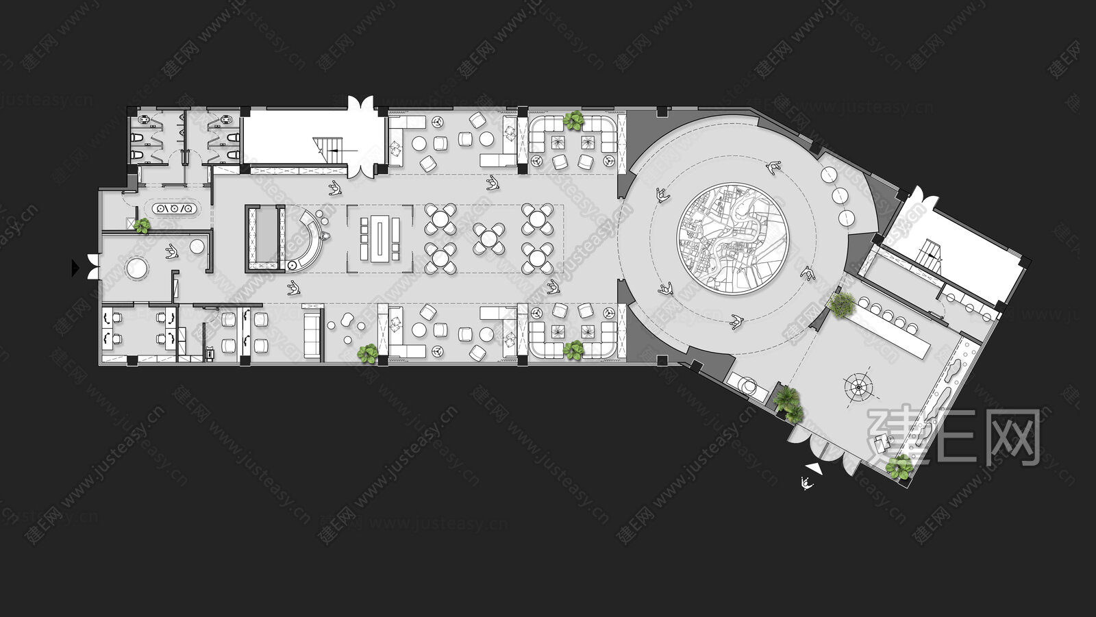 850㎡售楼部平面方案施工图下载_施工图850㎡售楼部平面方案下载_施工图850㎡售楼部平面方案免费下载_建E室内设计网