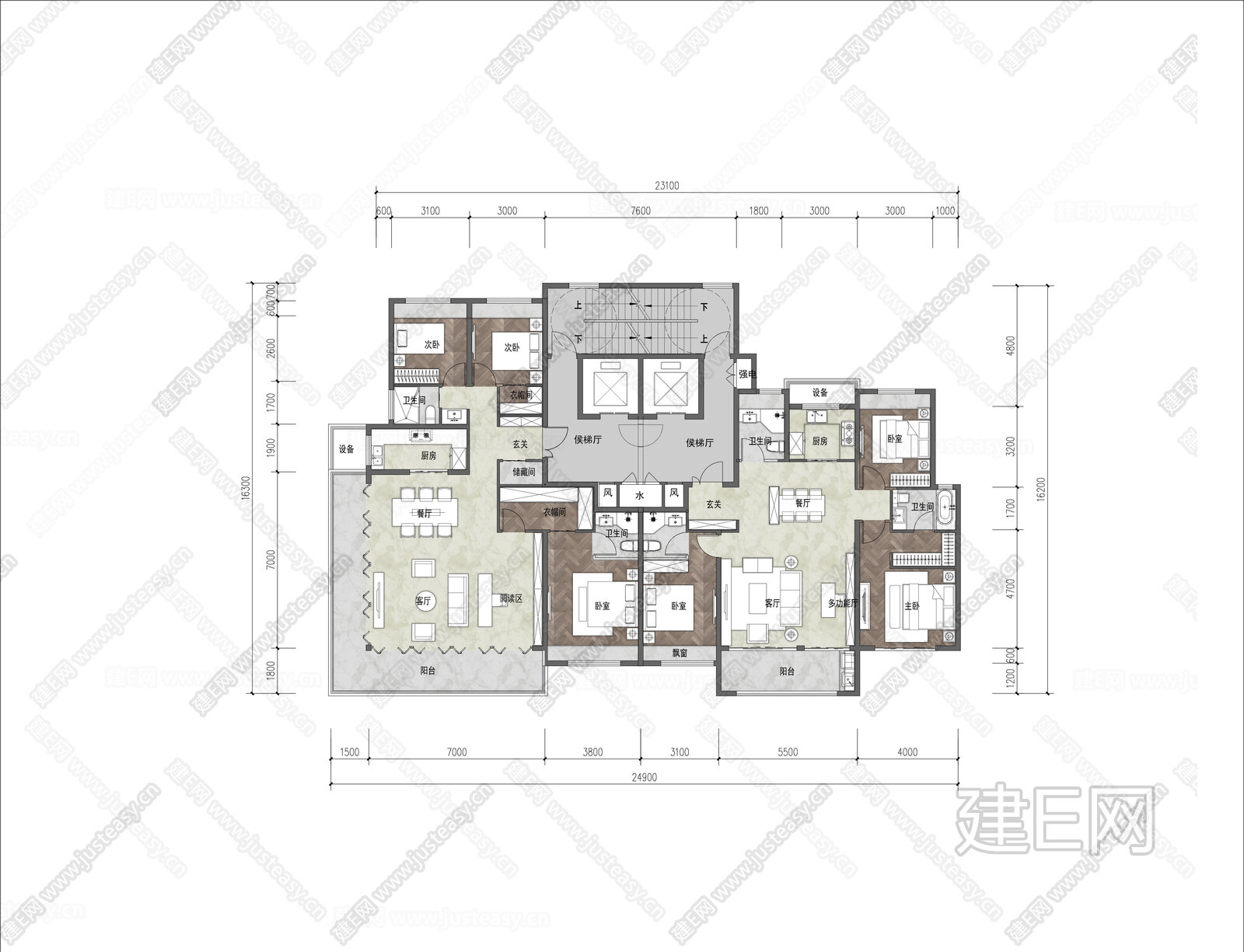 高层住宅建筑户型平面图_t3施工图下载_施工图高层住宅建筑户型平面图_t3下载_施工图高层住宅建筑户型平面图_t3免费下载_建E室内设计网