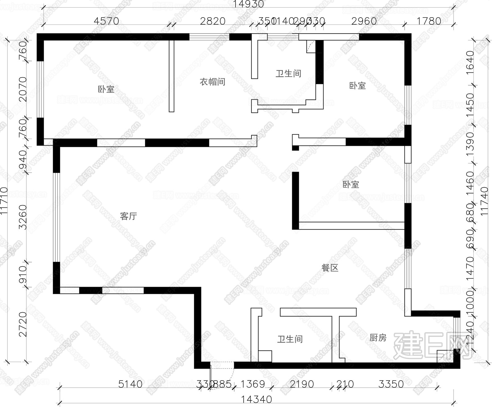 大平层 设计方案CAD施工图下载[ID:105136918]_建e施工图