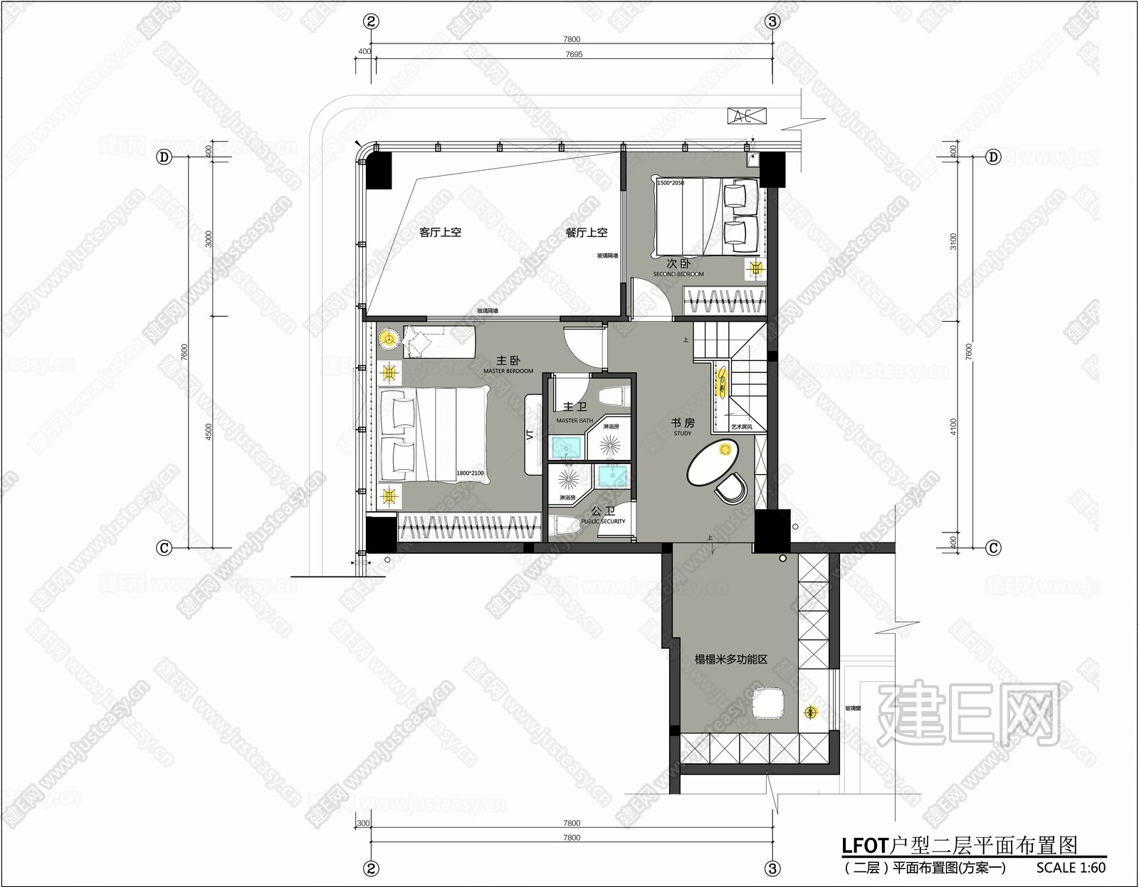 LOFT复式结构平面方案及PSD文件施工图下载_施工图LOFT复式结构平面方案及PSD文件下载_施工图LOFT复式结构平面方案及PSD文件免费 ...