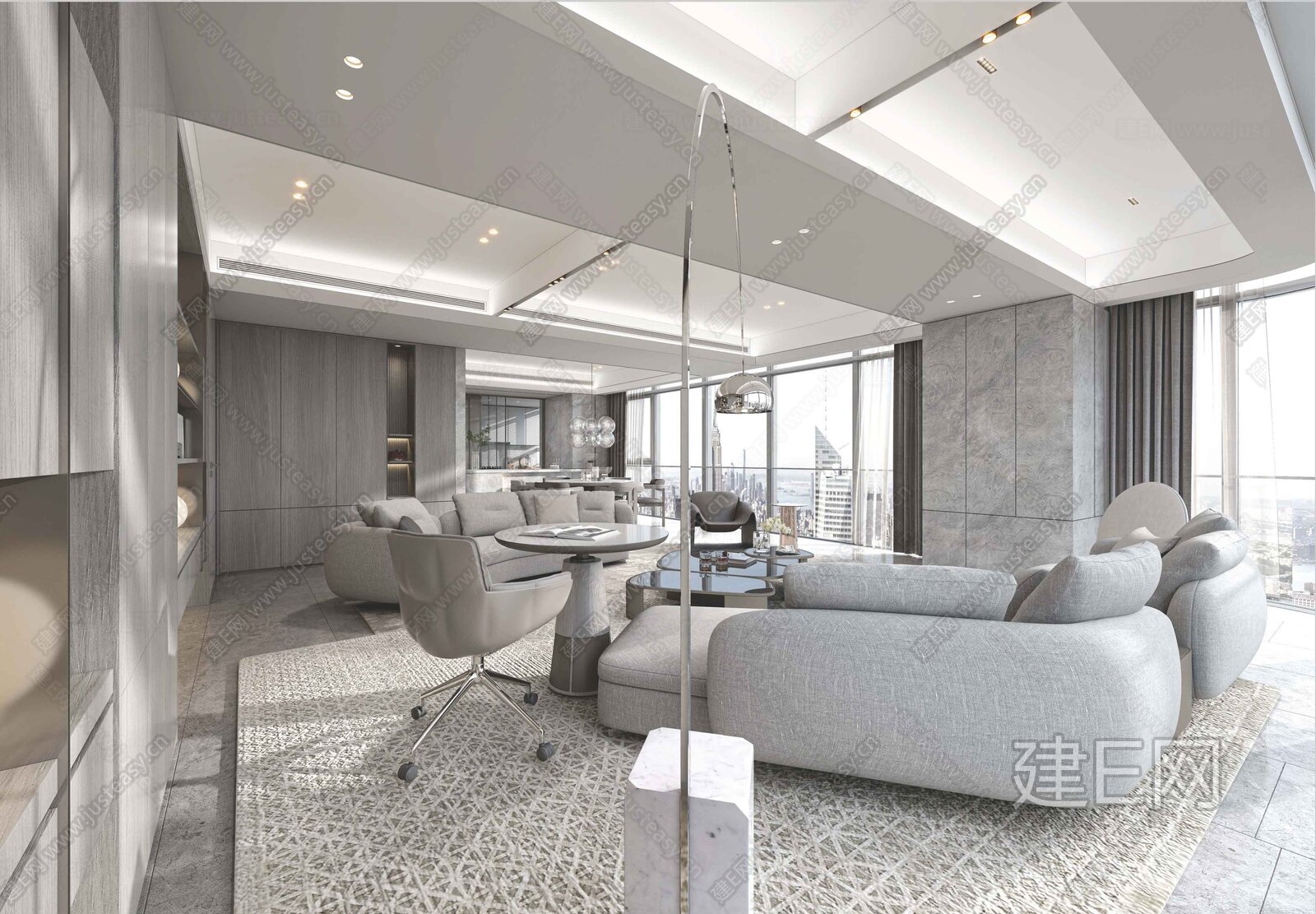 230m²现代风平层豪宅+样板间|CAD施工图+效果图+物料手册施工图下载_施工图230m²现代风平层豪宅+样板间|CAD施工图+效果图+物料 ...