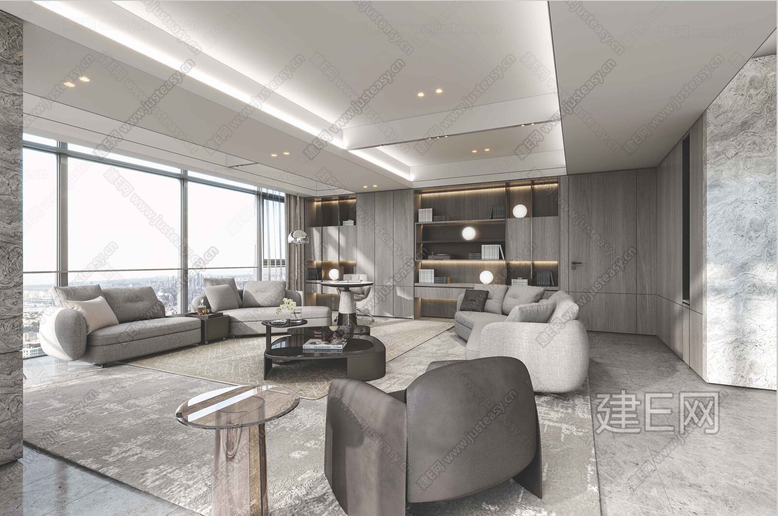 230m²现代风平层豪宅+样板间|CAD施工图+效果图+物料手册施工图下载_施工图230m²现代风平层豪宅+样板间|CAD施工图+效果图+物料 ...