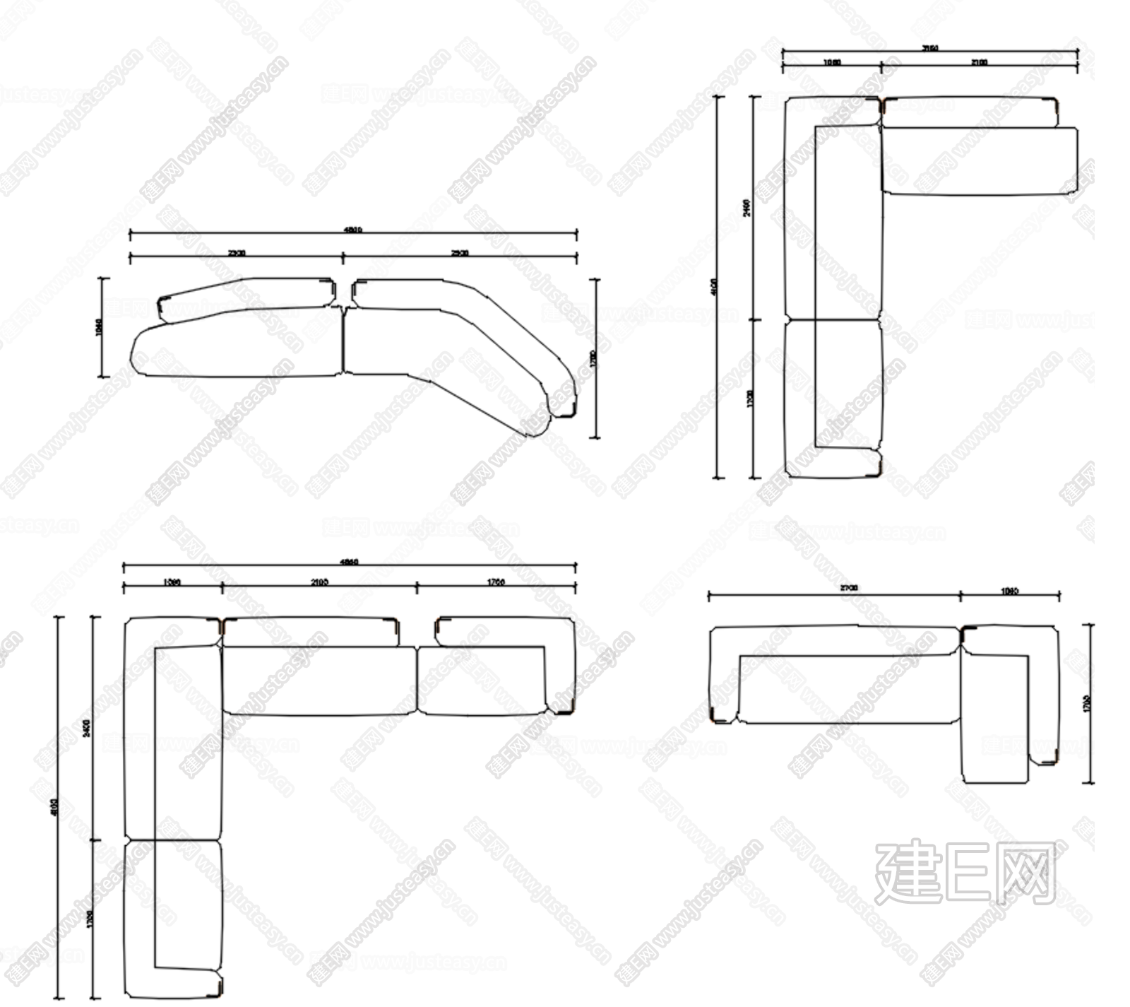 cad家具设计 沙发施工图下载_施工图cad家具设计 沙发下载_施工图cad家具设计 沙发免费下载_建E室内设计网