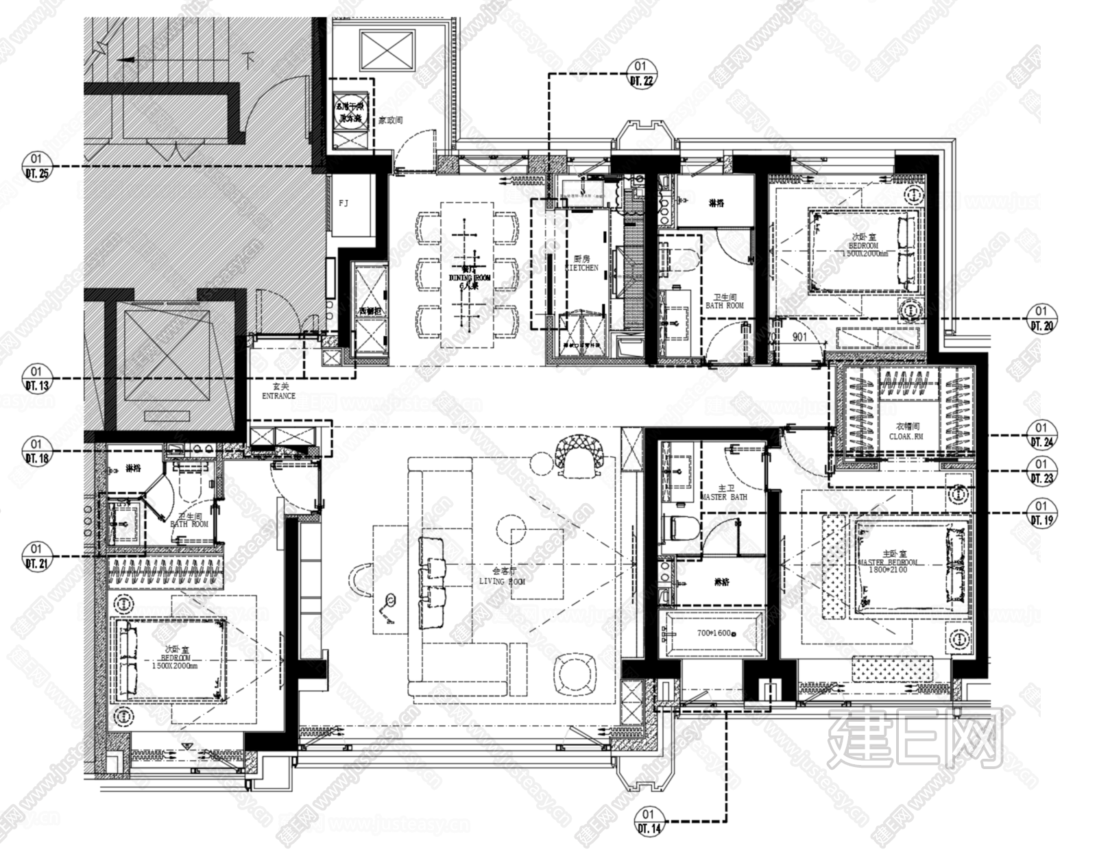 DIA|天津招商167户型样板房施工图+效果图+现场照片+物料清单施工图下载_施工图DIA|天津招商167户型样板房施工图+效果图+现场照片 ...