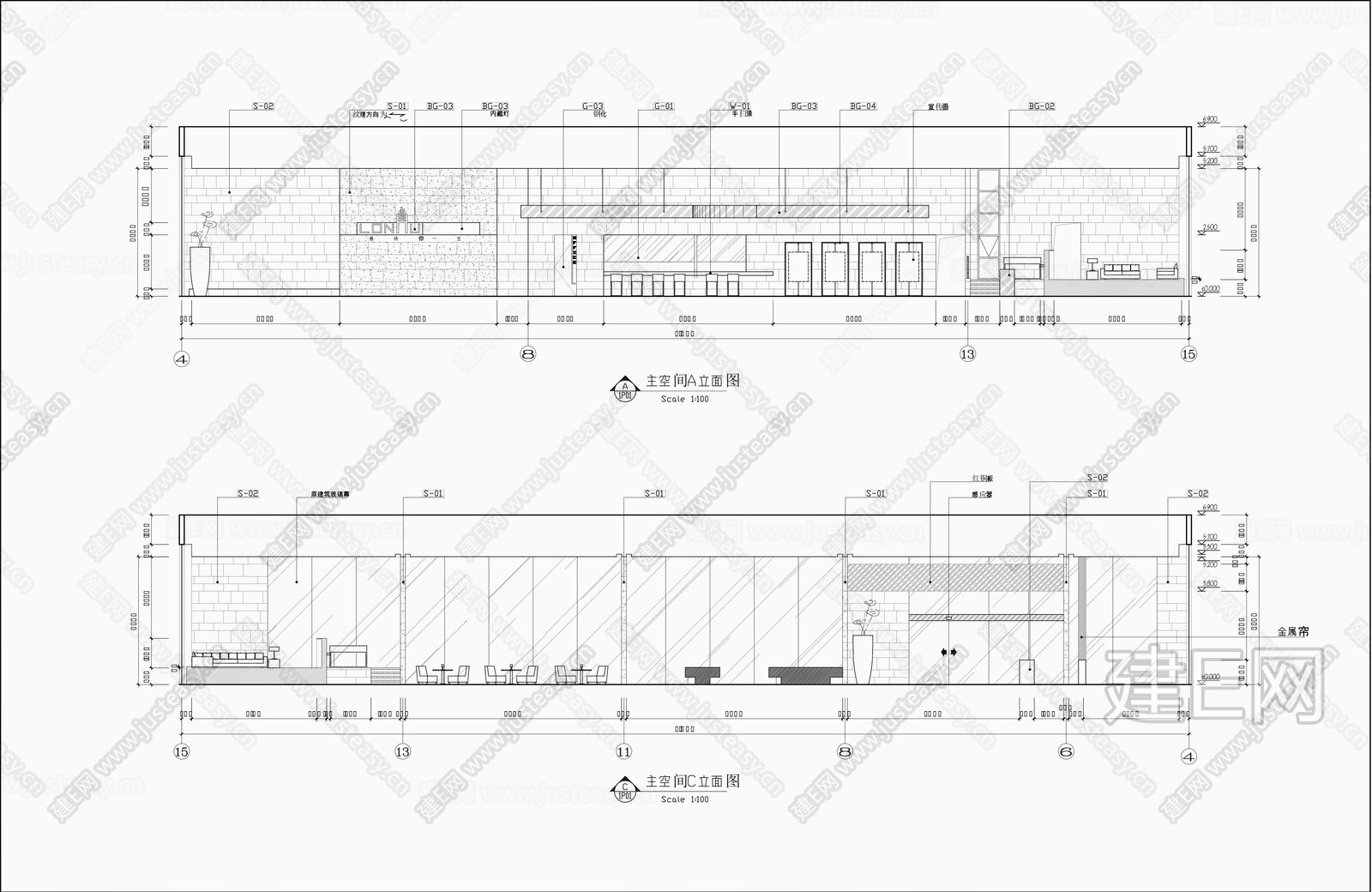 900㎡售楼中心施工图施工图下载_施工图900㎡售楼中心施工图下载_施工图900㎡售楼中心施工图免费下载_建E室内设计网