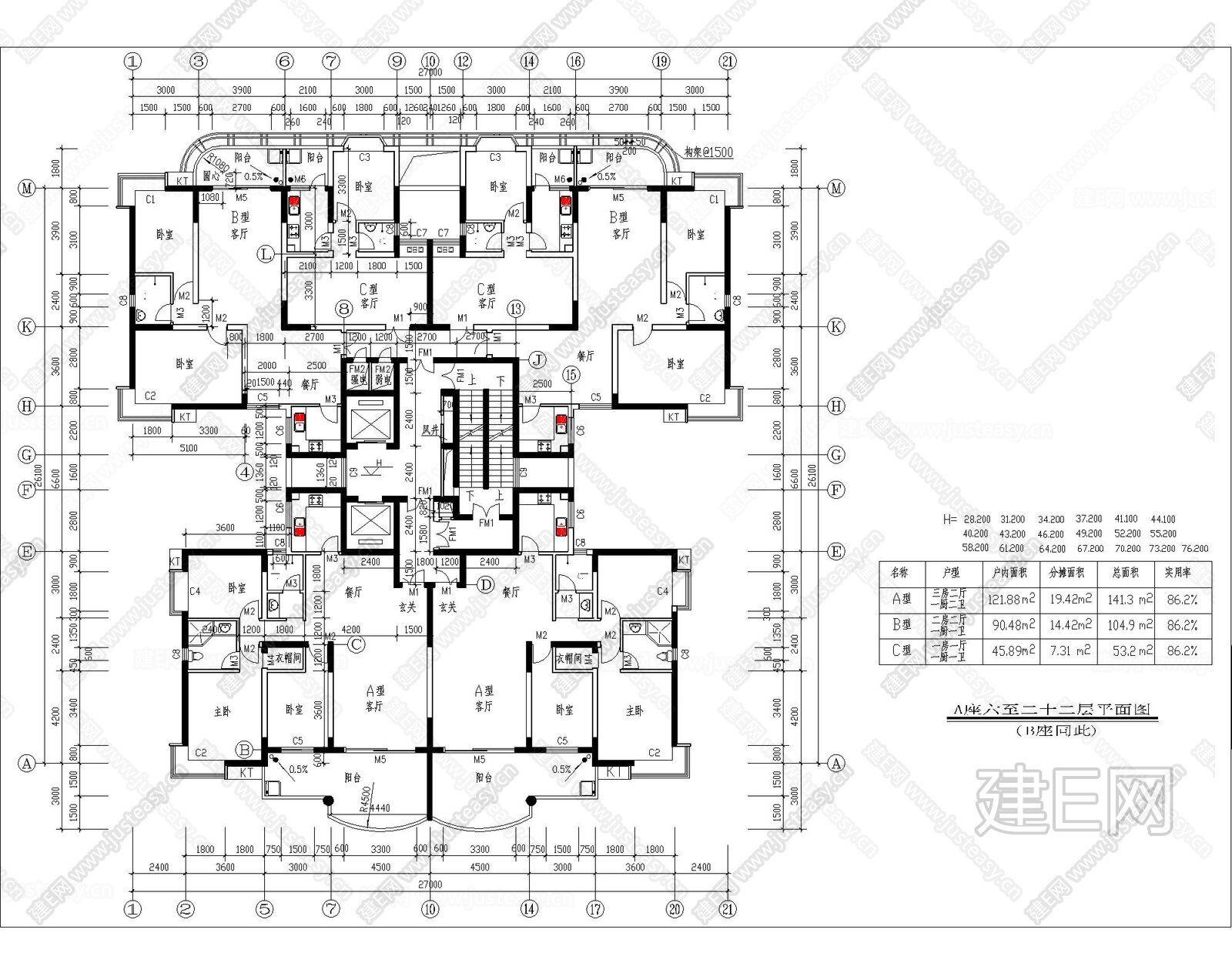 高层住宅全套建筑施工图施工图下载_施工图高层住宅全套建筑施工图下载_施工图高层住宅全套建筑施工图免费下载_建E室内设计网