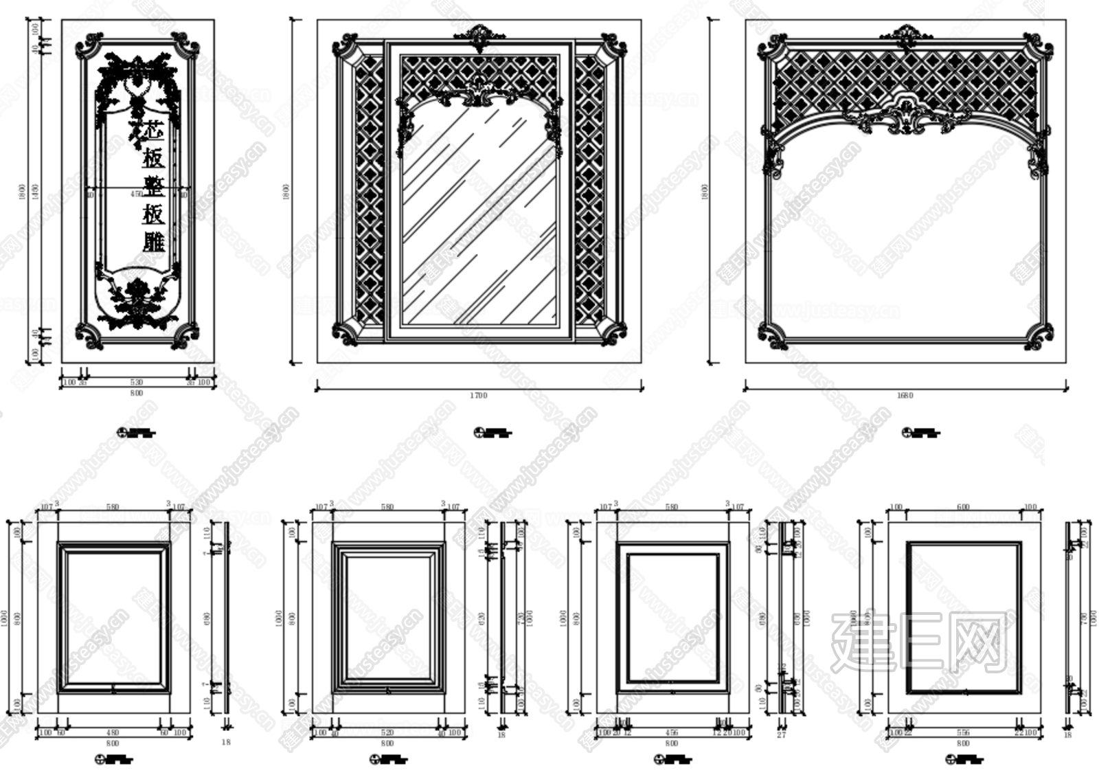 CAD家具设计各种柜门图施工图下载_施工图CAD家具设计各种柜门图下载_施工图CAD家具设计各种柜门图免费下载_建E室内设计网