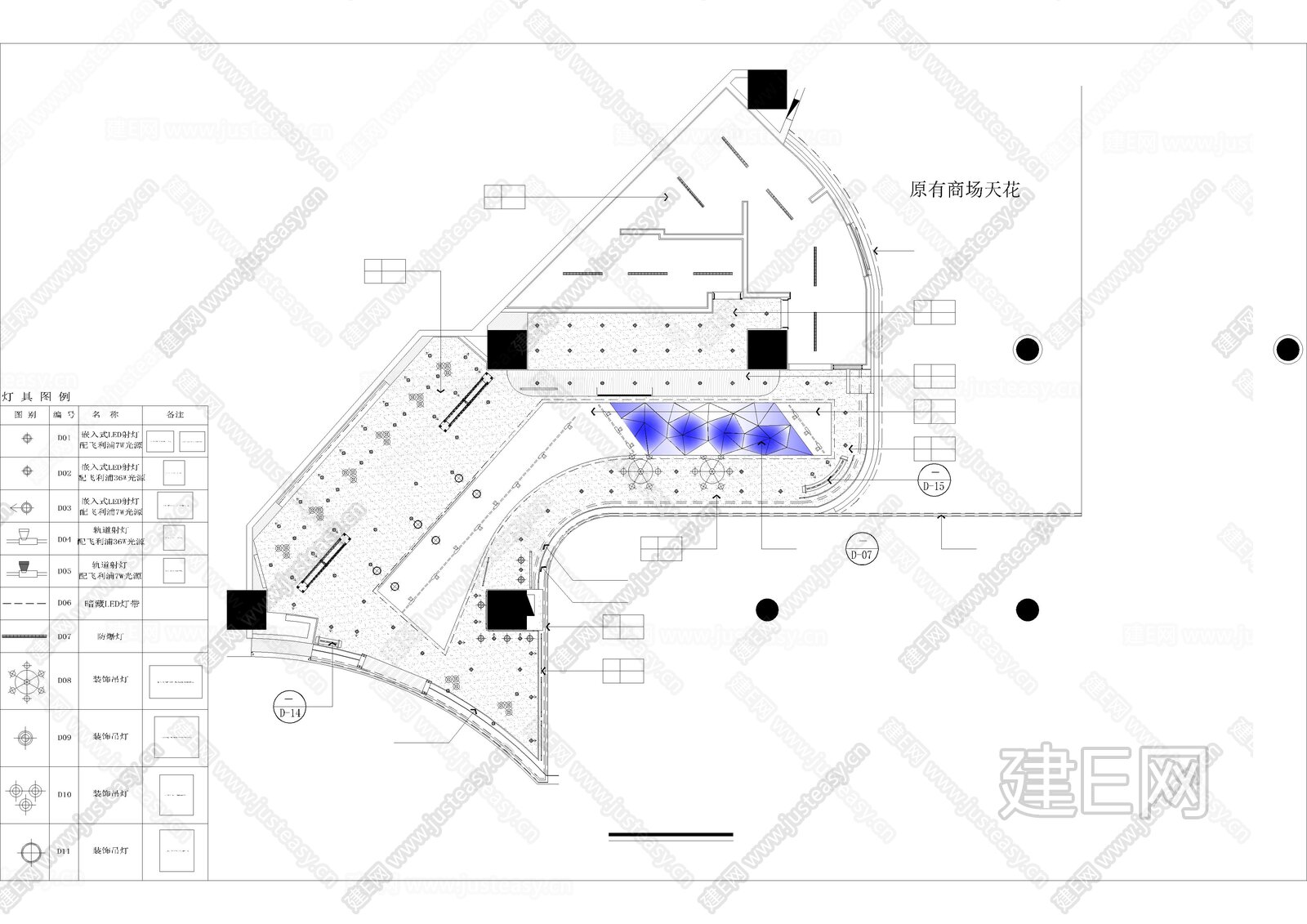 【连锁奶茶店】奈雪的茶:深圳万菱汇店施工图下载_施工图【连锁奶茶店