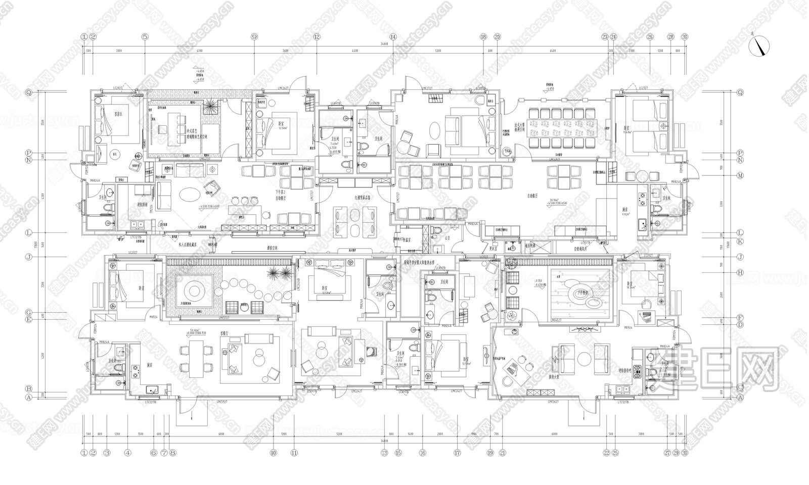 民宿酒店施工图下载_施工图民宿酒店下载_施工图民宿酒店免费下载_建E室内设计网