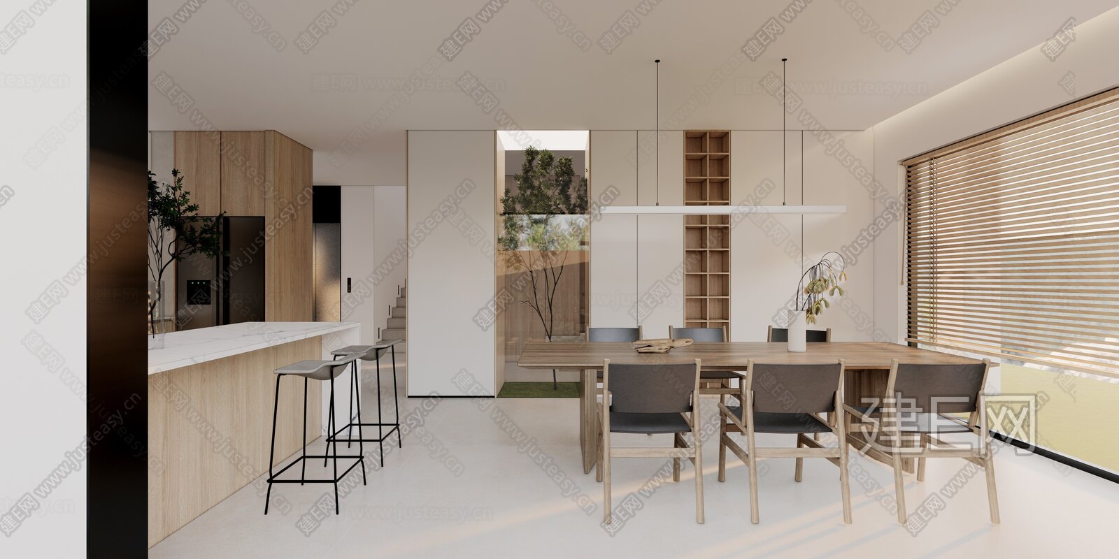 现代简约别墅空间设计施工图+SU模型+ens效果图CAD施工图下载[ID:109069261]_建e施工图