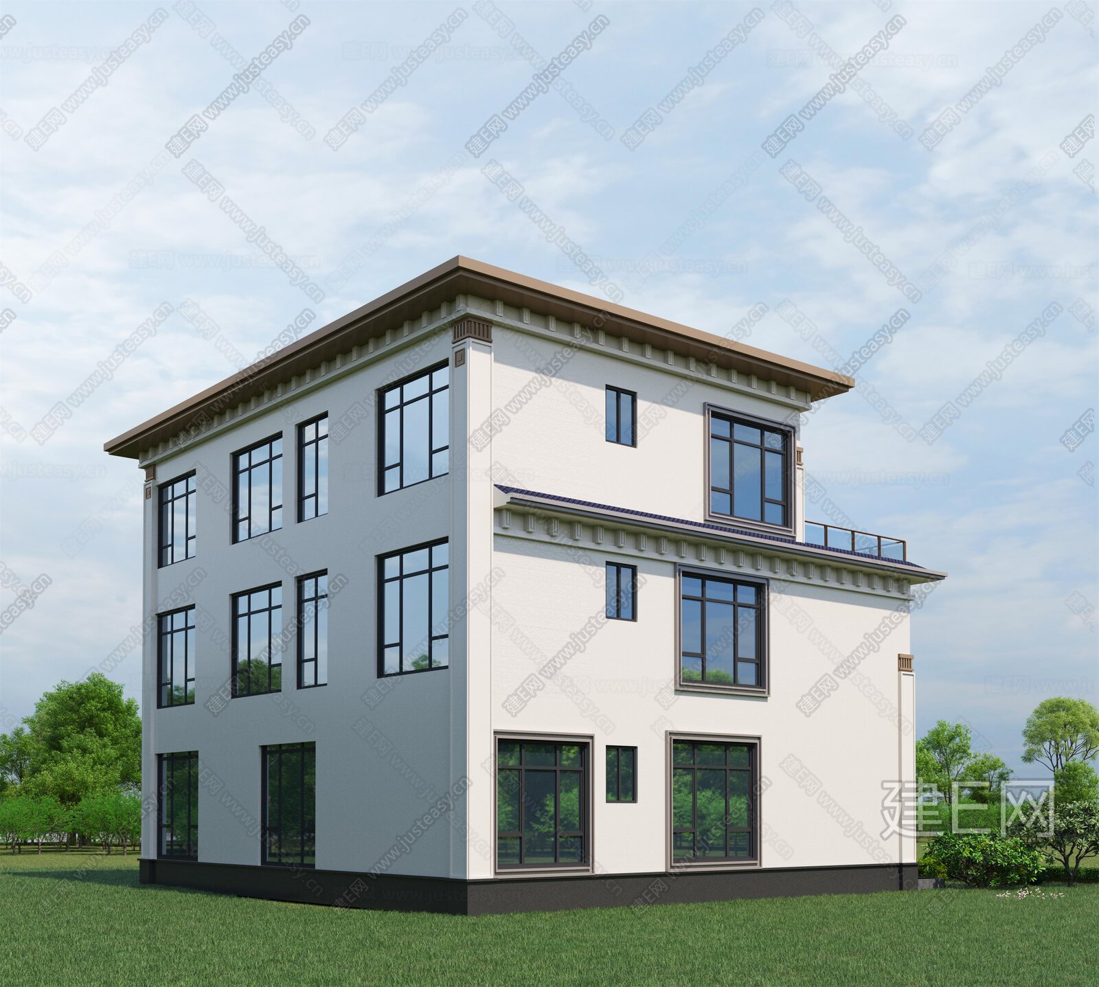 3层新中式自建房建筑施工图效果图施工图下载_施工图3层新中式自建房建筑施工图效果图下载_施工图3层新中式自建房建筑施工图效果图免费下载_建E室内设计网