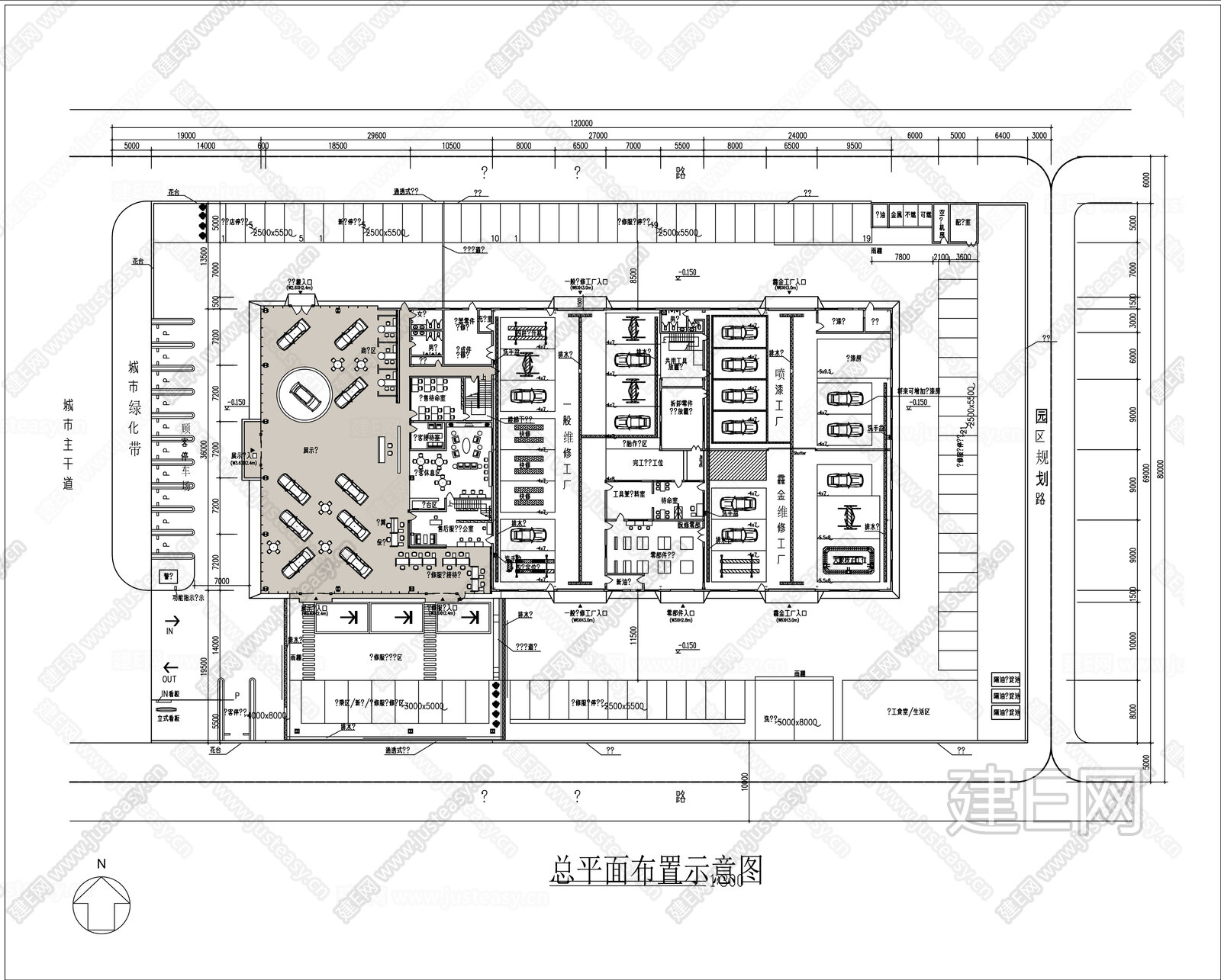 现代4s店 汽车展厅 施工图施工图下载_施工图现代4s店 汽车展厅 施工图下载_施工图现代4s店 汽车展厅 施工图免费下载_建E室内设计网