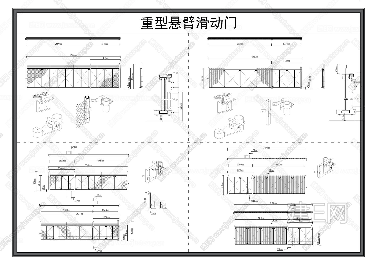 滑动门 平移门 厂区大门 小区大门 道闸门施工图下载_施工图滑动门 平移门 厂区大门 小区大门 道闸门下载_施工图滑动门 平移门 厂区大门 ...