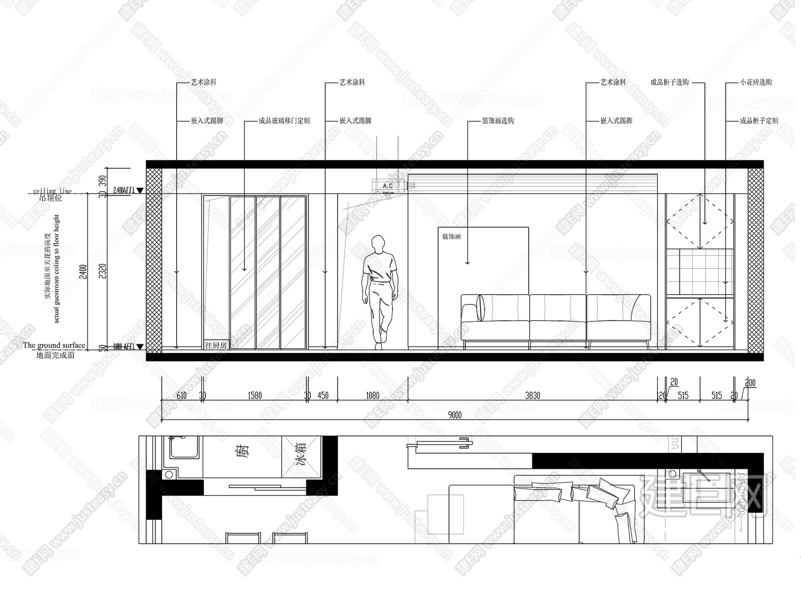 117㎡现代平层 四室二厅 室内CAD全套施工图施工图下载_施工图117㎡现代平层 四室二厅 室内CAD全套施工图下载_施工图117㎡现代平层 ...