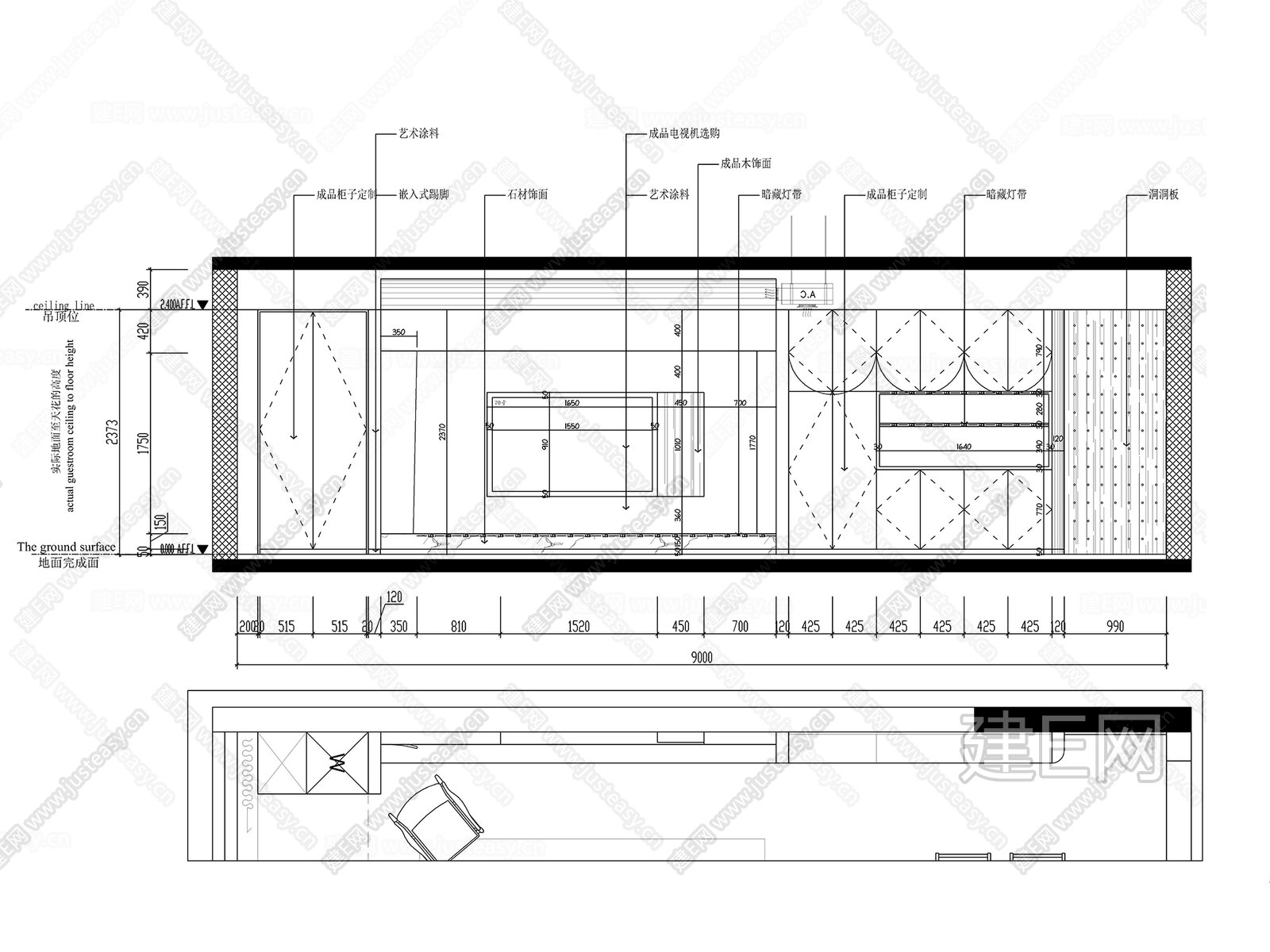 117㎡现代平层 四室二厅 室内CAD全套施工图施工图下载_施工图117㎡现代平层 四室二厅 室内CAD全套施工图下载_施工图117㎡现代平层 ...