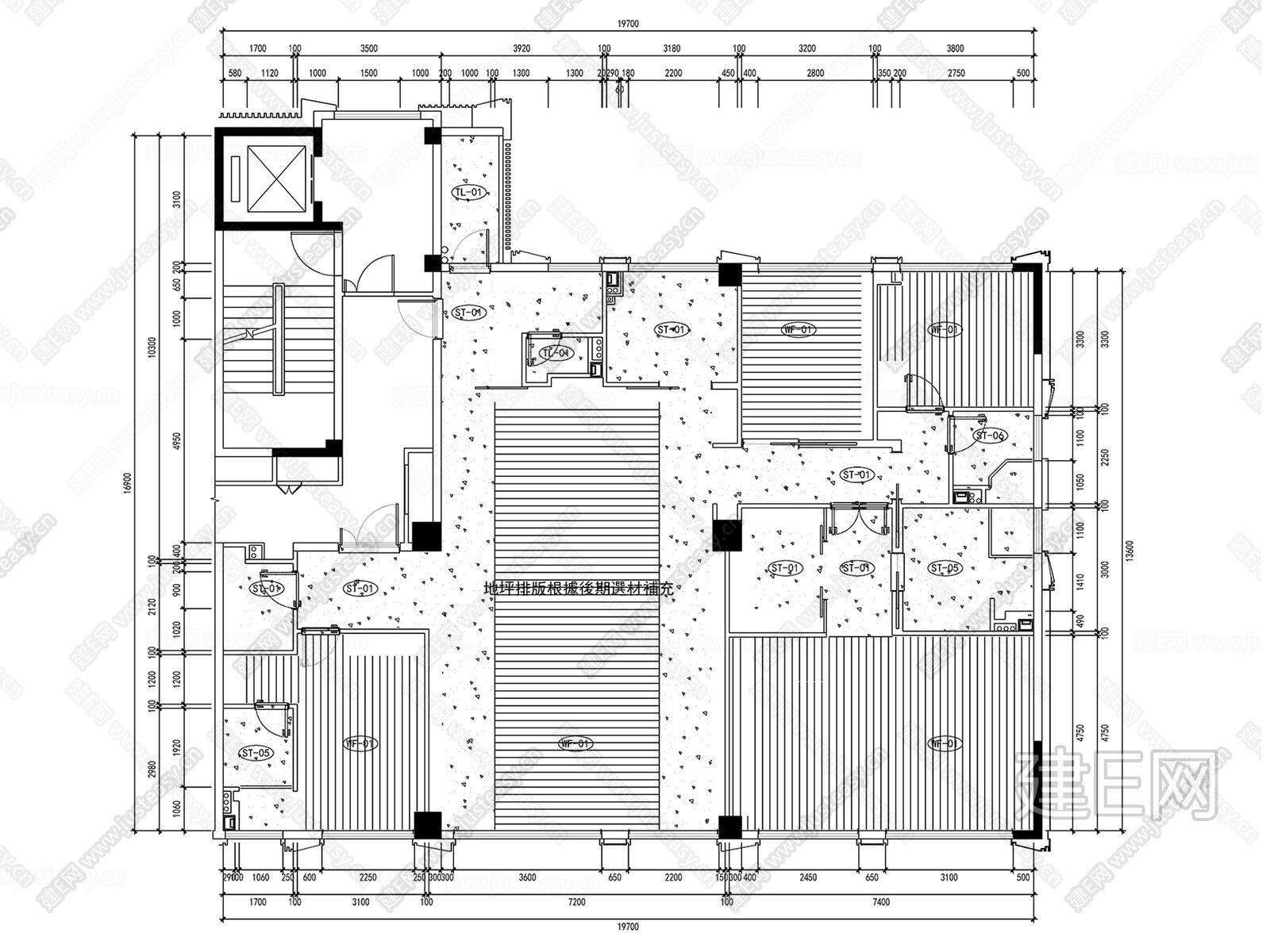251㎡现代大平层 家装平面优化图 CAD施工图 四室两厅施工图下载_施工图251㎡现代大平层 家装平面优化图 CAD施工图 四室两厅下载 ...