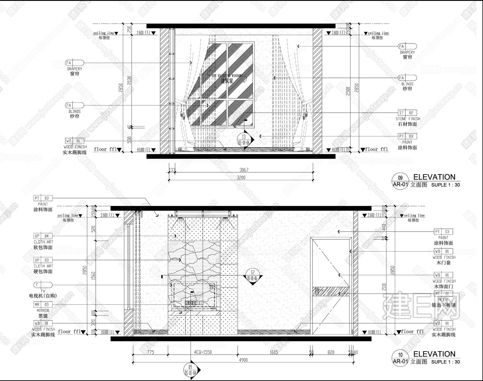两室小户型室内装饰施工图施工图下载_施工图两室小户型室内装饰施工图下载_施工图两室小户型室内装饰施工图免费下载_建E室内设计网