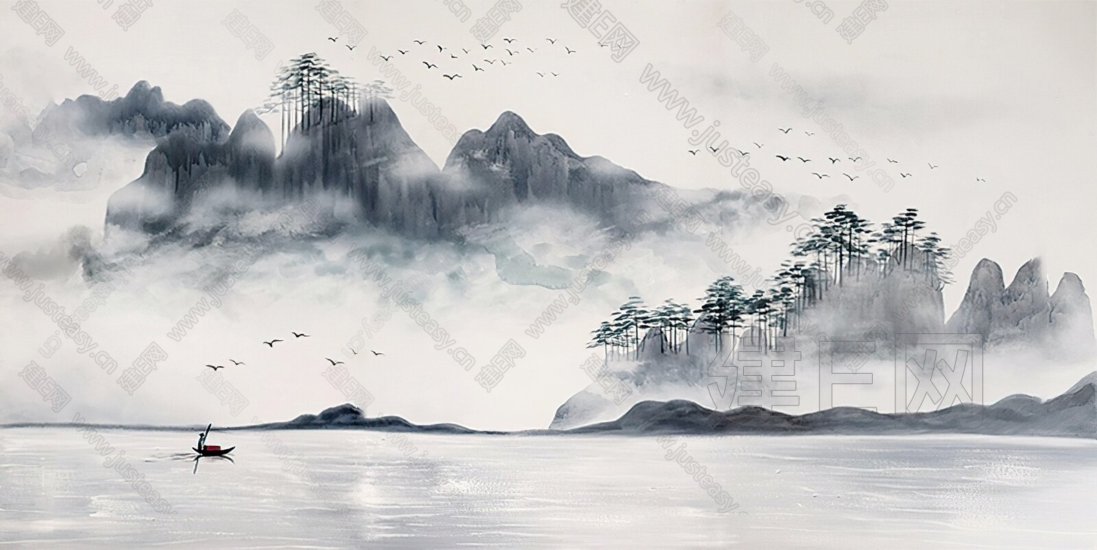 新中式山水挂画3d贴图_新中式山水挂画3d贴图下载_新中式山水挂画3d