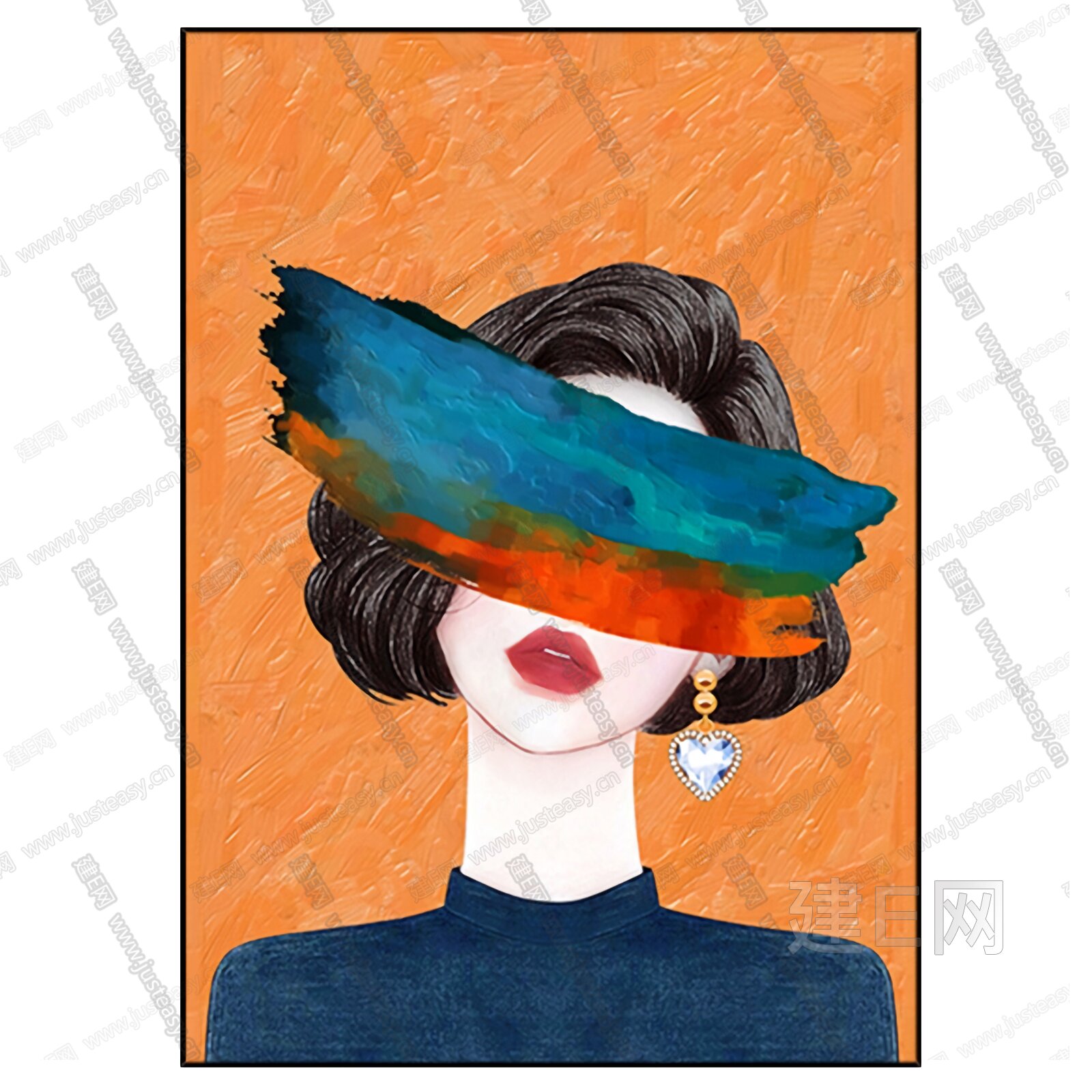 现代轻奢人物装饰画3d贴图_现代轻奢人物装饰画3d贴图下载_现代轻奢