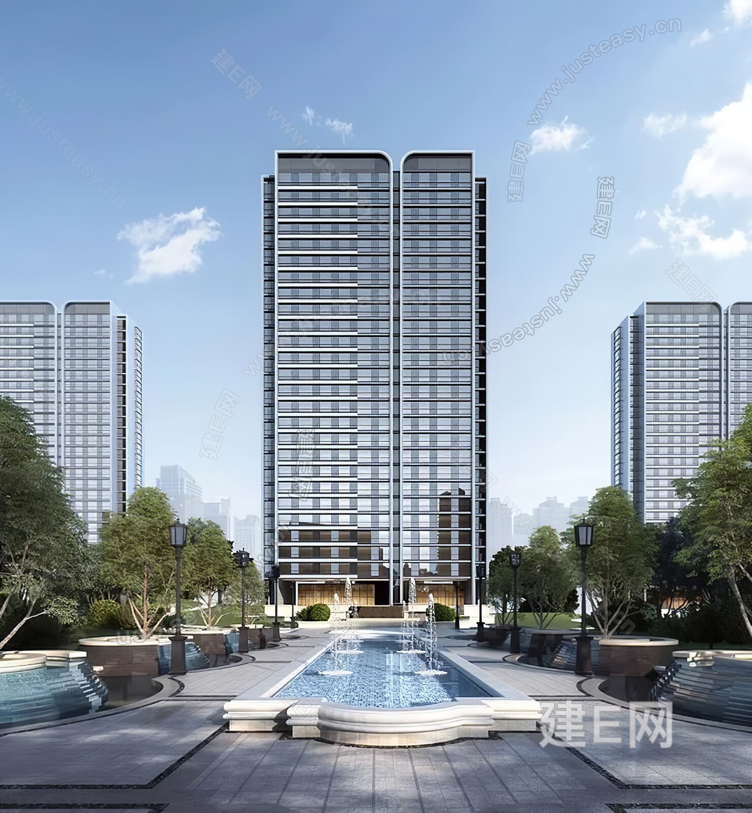 城市高楼外景3d贴图下载[ID:116278963]_建e贴图