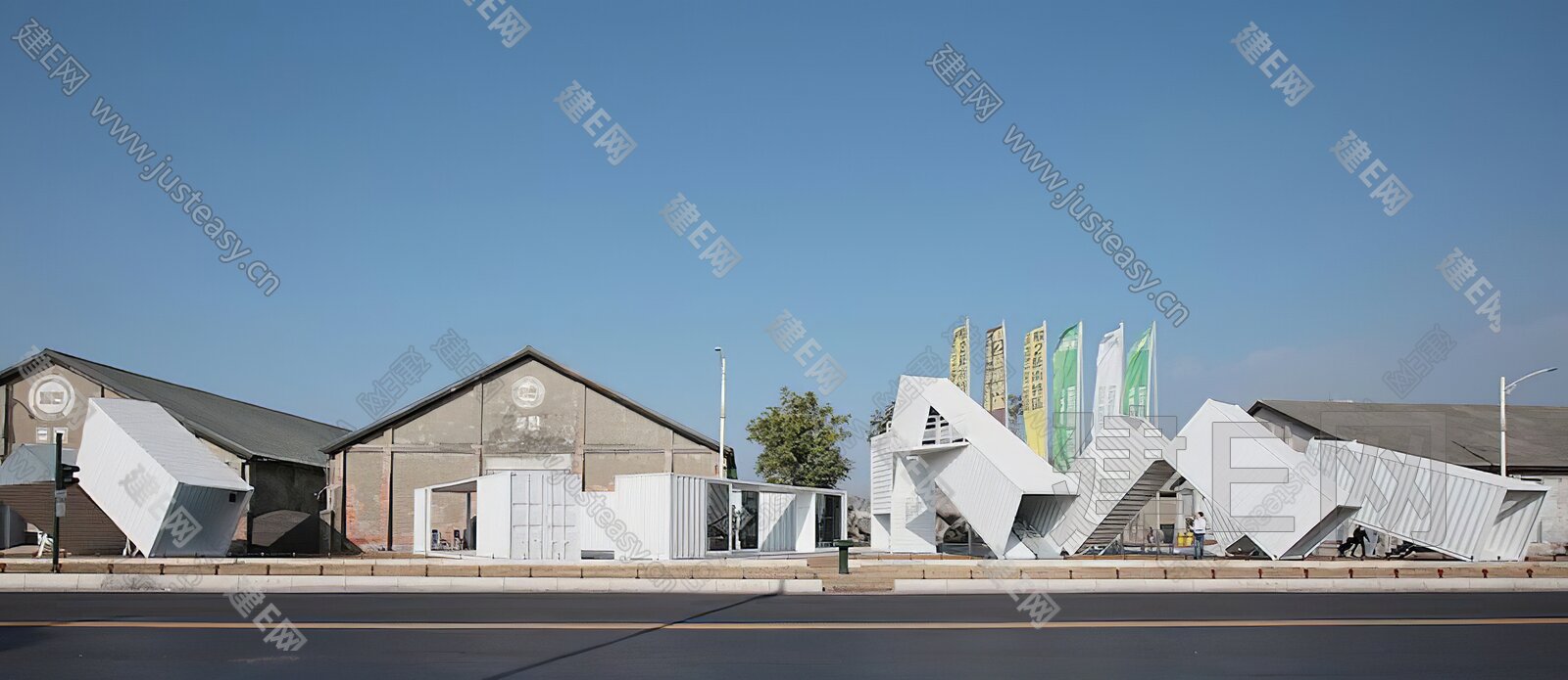城市街道外景3d贴图下载[ID:116278931]_建e贴图