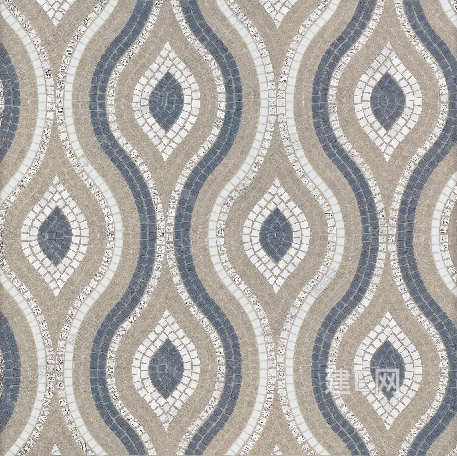 现代北欧轻奢彩色几何纹马赛克砖3d贴图下载