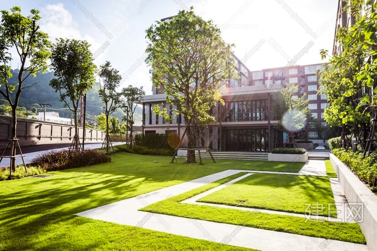 阳光建筑外景3d贴图下载[ID:107825314]_建e贴图