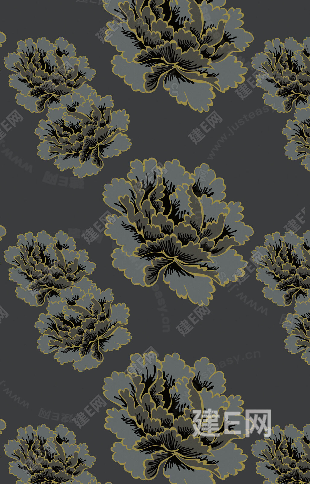 高级暗灰咖色抽象暗花纹图案地毯