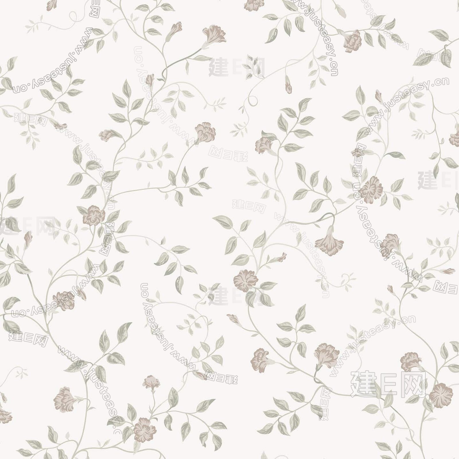 灰白植物壁纸3d贴图下载[ID:112610246]_建E室内设计网