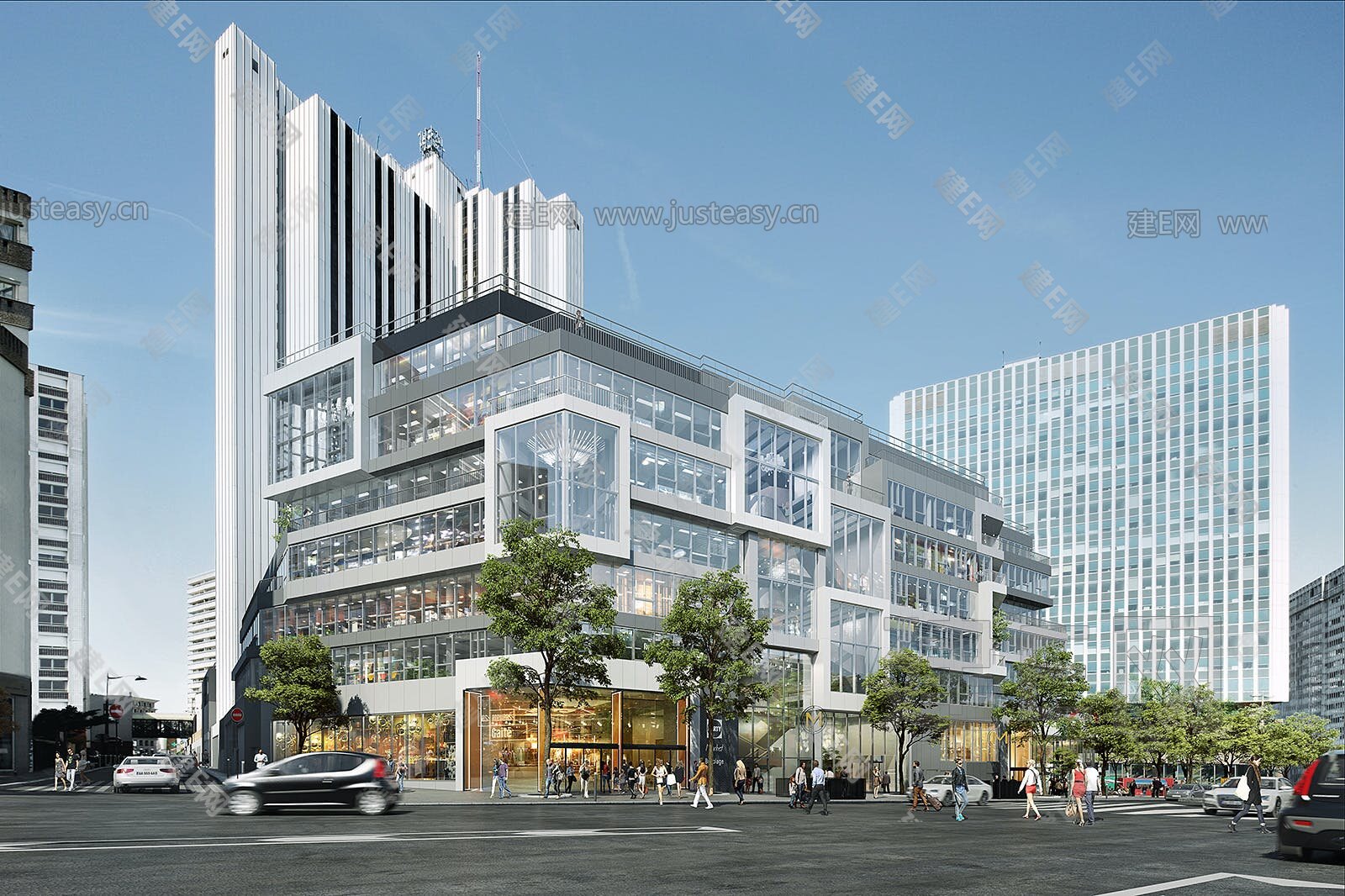 外景街景贴图3d贴图下载[ID:113265259]_建E室内设计网