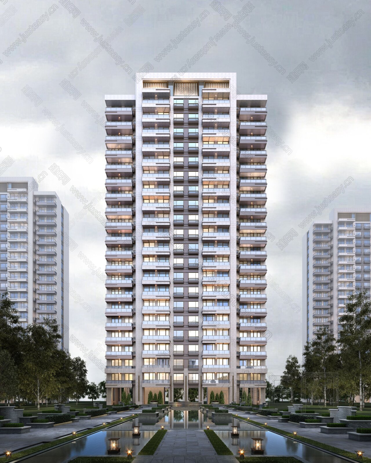 小区店面街道街景窗外景风景3d贴图下载[ID:113986137]_建e贴图