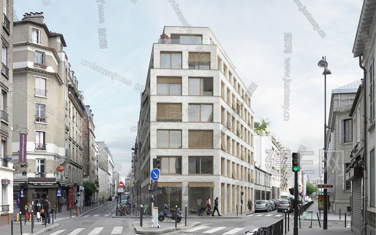 店面街道街景窗外景风景3d贴图下载[ID:114575918]_建e贴图