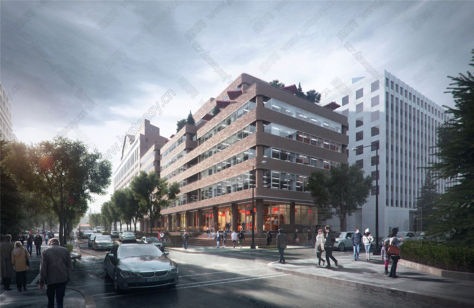 建筑街道街景窗外景风景3d贴图下载[ID:114575902]_建e贴图