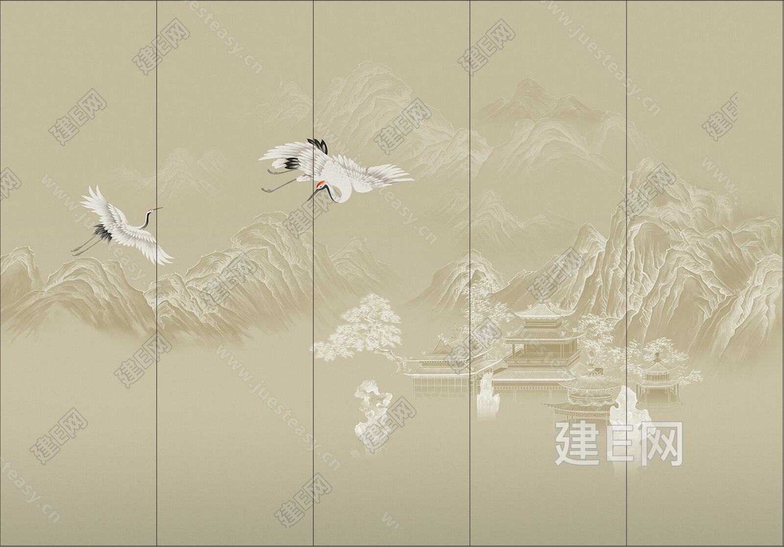 中式壁纸3d贴图下载[ID:110054089]_建E室内设计网