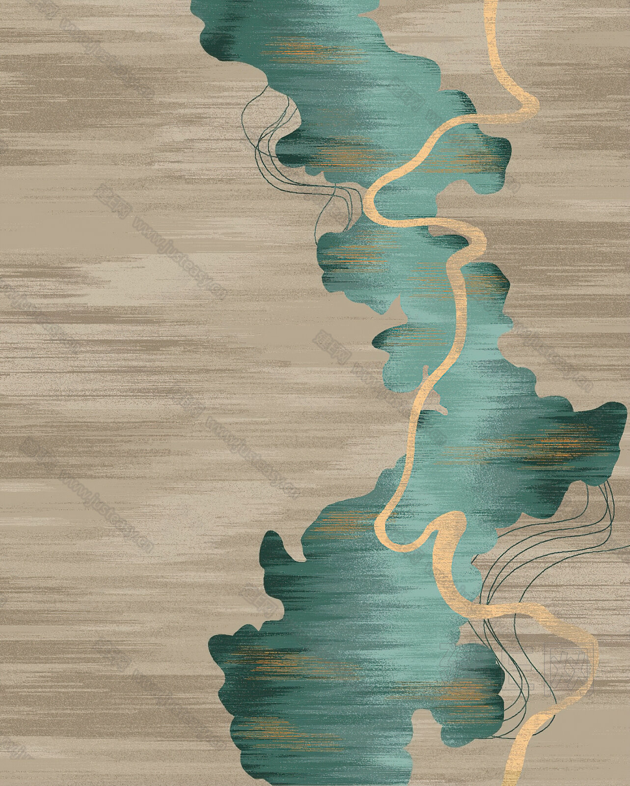 现代新中式碧绿黄河地毯贴图3d贴图_现代新中式碧绿黄河地毯贴图3d