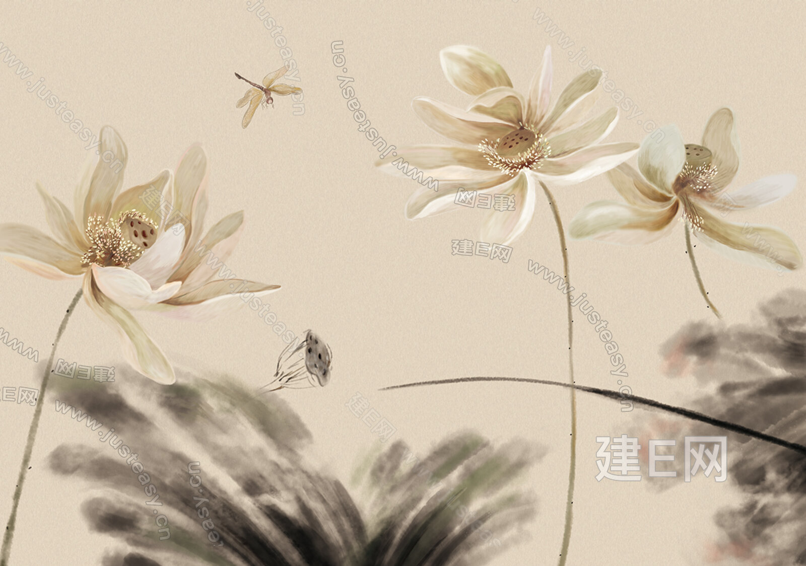 动植物背景壁纸壁画3d贴图_动植物背景壁纸壁画3d贴图下载_动植物背景