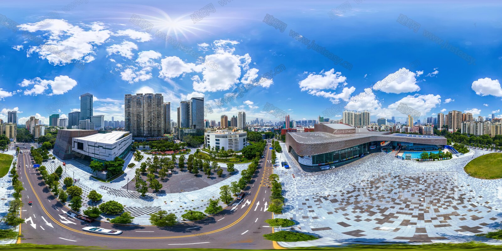 城市商业广场鸟瞰3d贴图_城市商业广场鸟瞰3d贴图下载_城市商业广场