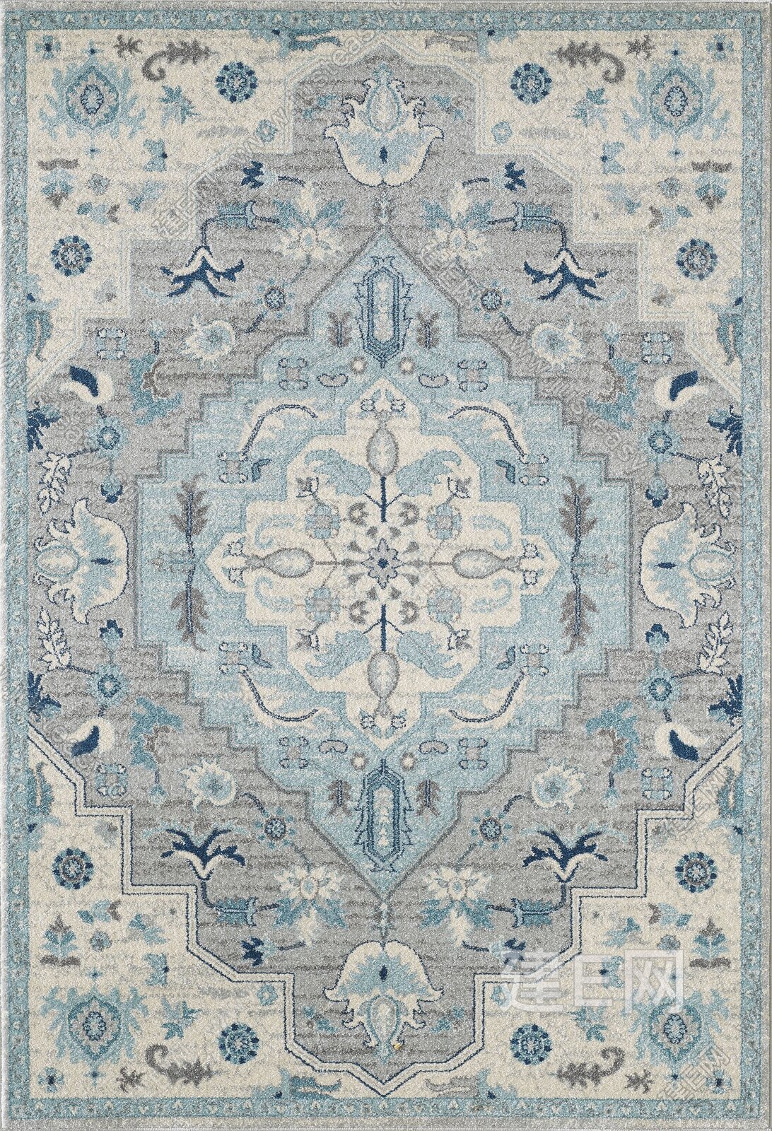 现代蓝色地毯3d贴图下载[ID:104678144]_建E室内设计网